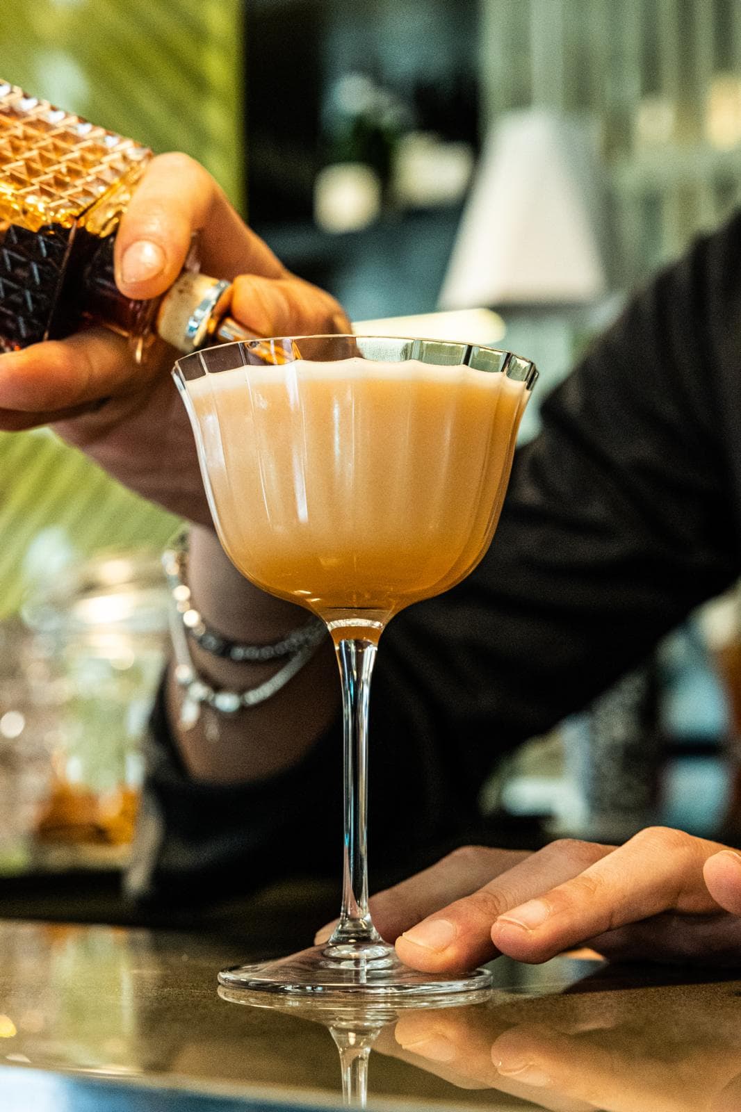 Whiskey Sour completato, spuma vellutata